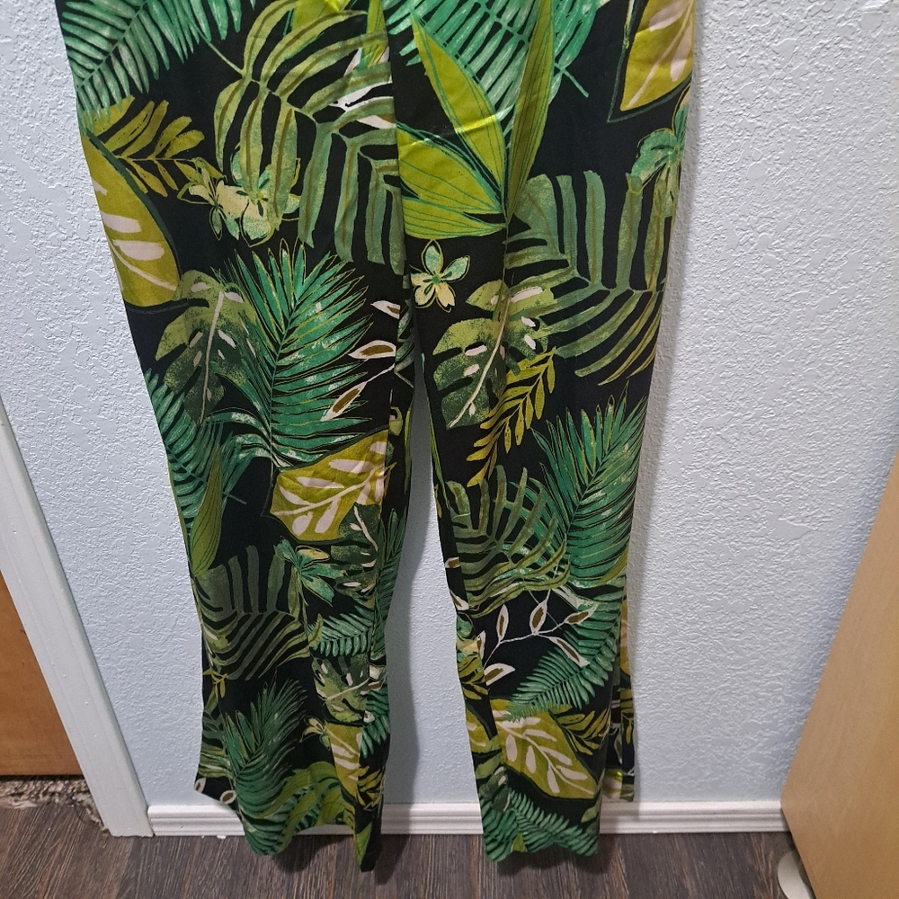 Aligned With You Satin Green Jumpsuit Tropical Fashion Nova - Picture 5 of 9